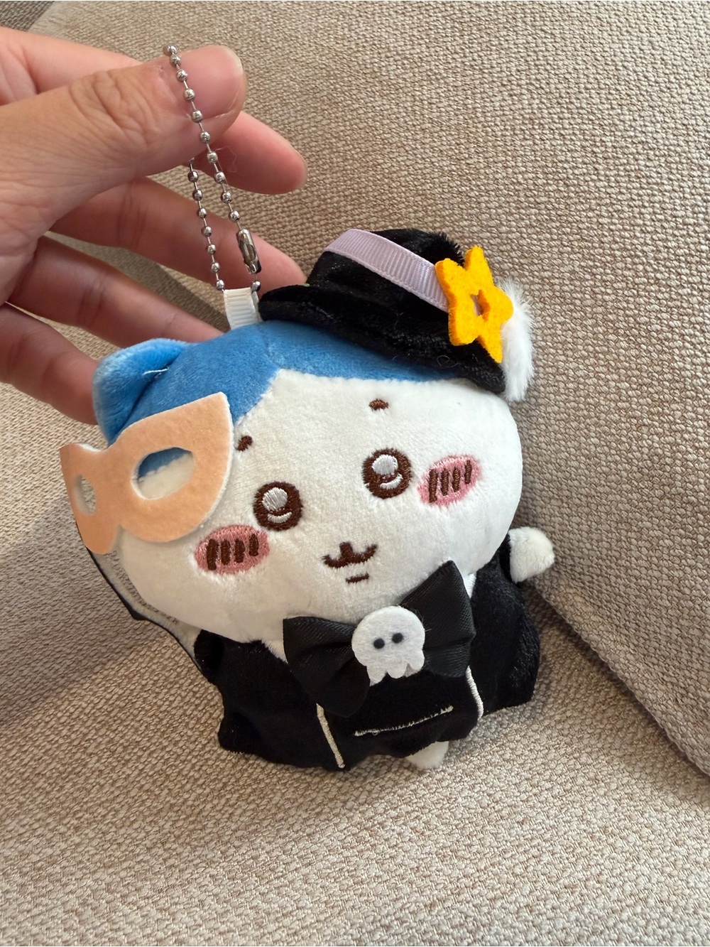 Chiiwa Plush Character Keychain - Blue & Black Kids Accessory